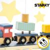 Wooden Crane Toy Crane for Children Seaport Ship Containers