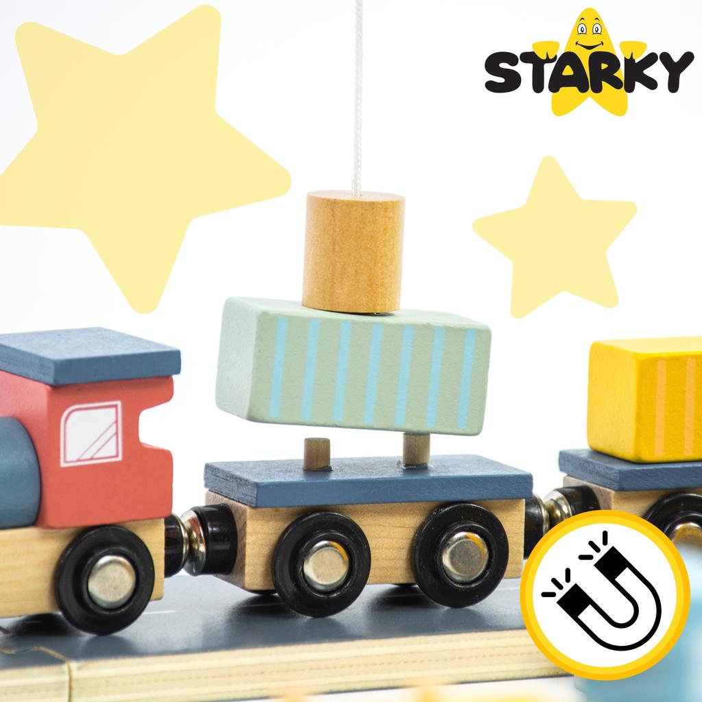 Wooden Crane Toy Crane for Children Seaport Ship Containers