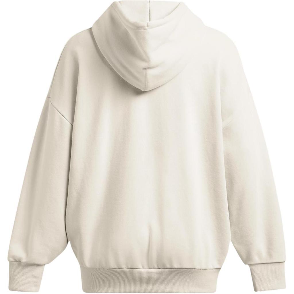 Under Armour Icon Heavyweight Terry Oversized Hoodie Letter Print Loose Fashion College Sweatshirt Women Hoodies Pinnacle-White 1386494-110