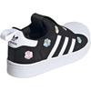 adidas Superstar 360 C Floral Bordado - Tênis Infantil Preto Nuvem-Branco Core-Preto Transparente-Rosa IG7014