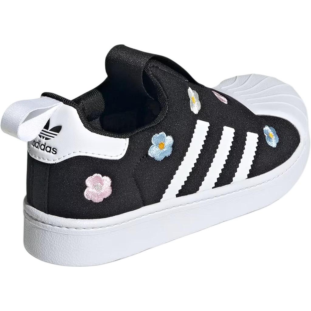 adidas Superstar 360 C Floral Bordado - Tênis Infantil Preto Nuvem-Branco Core-Preto Transparente-Rosa IG7014