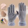 Women's Winter Touchscreen Velvet Gloves - Windproof, Fur-Lined, Ideal for Outdoor Activities and Cycling.