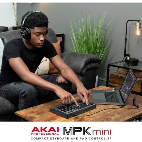 Akai Professional MPK Mini Mk3 25-Key MIDI Keyboard with Velocity Sensitivity, Gray