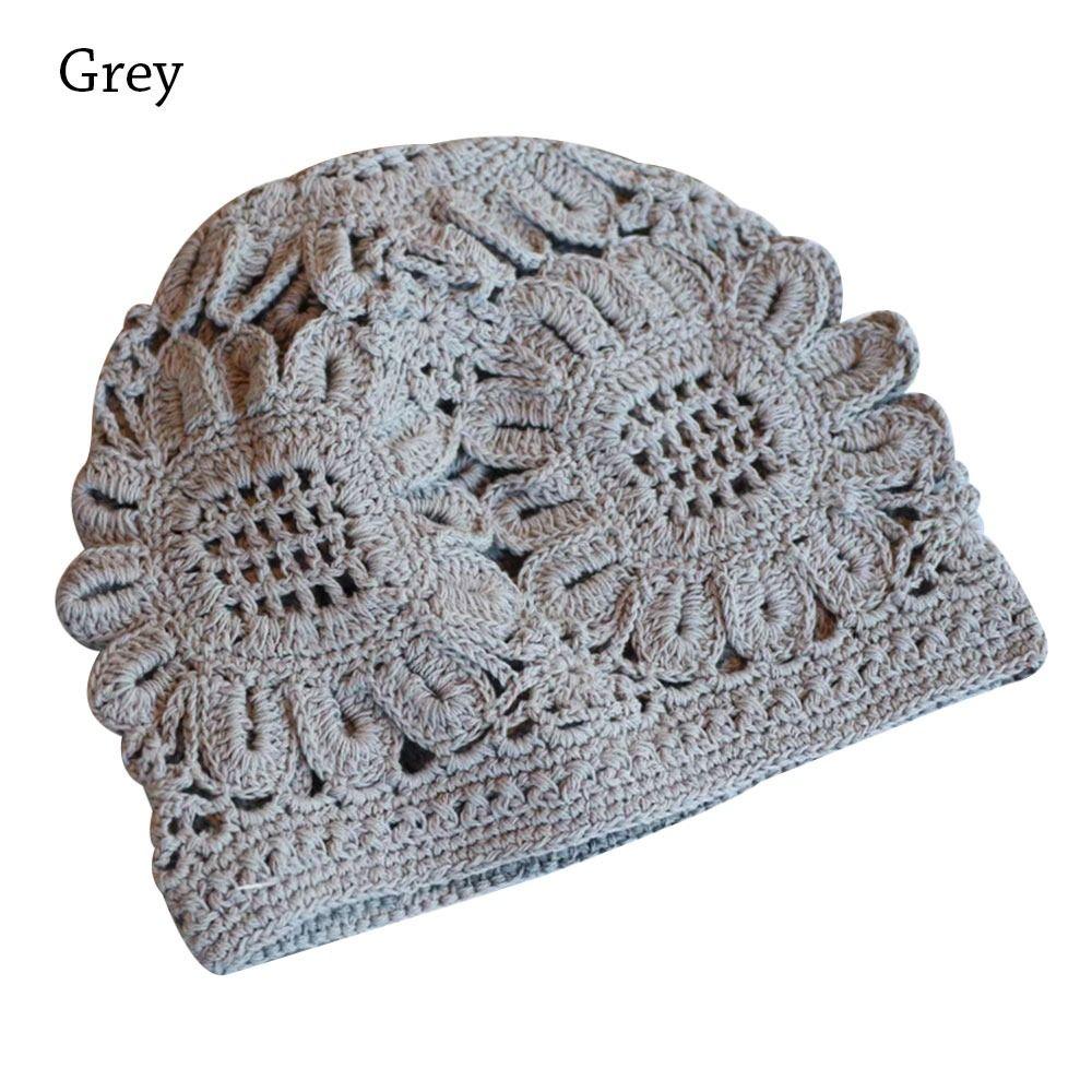 Kwiaty Beret Czapka Koronkowa Czapka Skullies Oddychająca Czapka Dzianinowa dla Kobiet