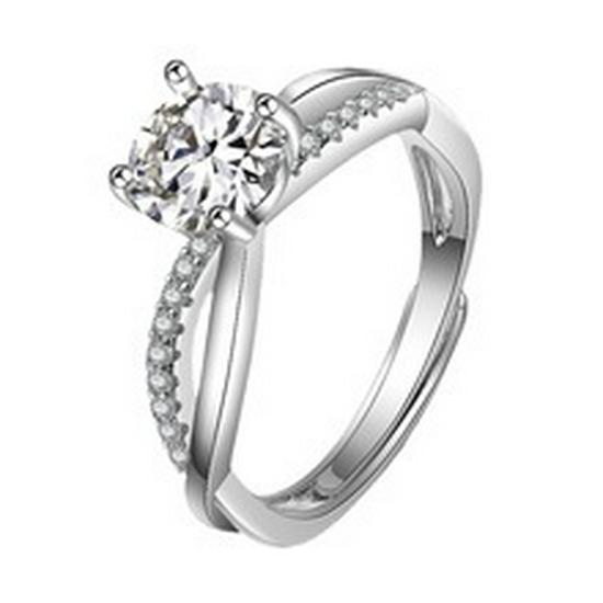 TikTok Influencer Inspired Moissanite Six-Prong Wedding Ring for Women - One Carat Jewelry