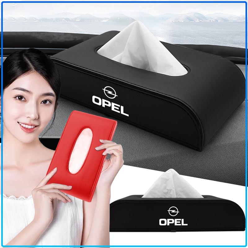 1pcs Car Tissue Box Holder Armrest Box Storage Case Emblem For Opel Astra H G J Insignia Mokka Zafira Corsa Vectra B C D