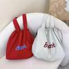 Korean-Style Canvas Tote: 2024 Large-Capacity, Single-Shoulder Drawstring Bag