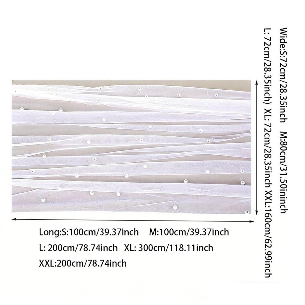 White Tulle Pearl Table Runner Sheer Table Cloth Table Decorations Bridal Veil  Birthday Party