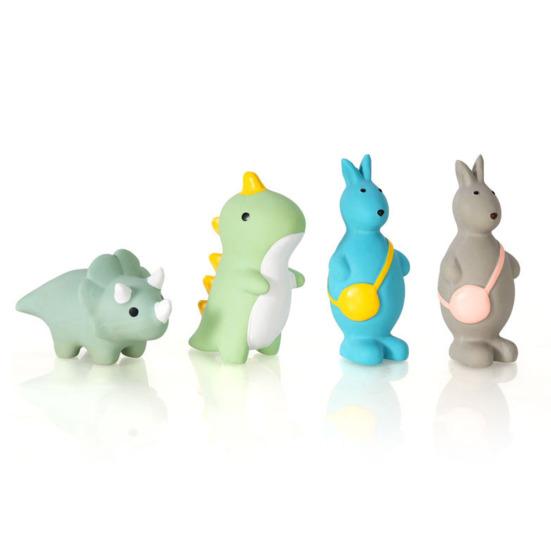 Squeaky Dinosaur Dog Chew Toy Bite Resistant Aggressive Chewer Latex Kangaroo Interactive Toy Small Dog Teething Cleaning Boredom Toy