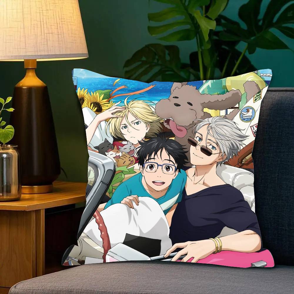 Yuri On ICE Anime Pillow Case Square Pillow Bedroom Sofa Leisure Comfort Cushion Car Living Room Home Decoration