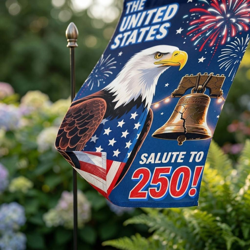 The People 1776-2026 Flag Memorial Day Patriotic 250th Birthday 250 Years United States Indoor Garden Decoration (250 YEARS)