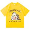 Grönland ist nicht zu verkaufen T-Shirt Lieber Grönland Tier Cartoon Print Kleidung Bequemes Baumwolle Lässiges Kurzarm Unisex T-Shirt