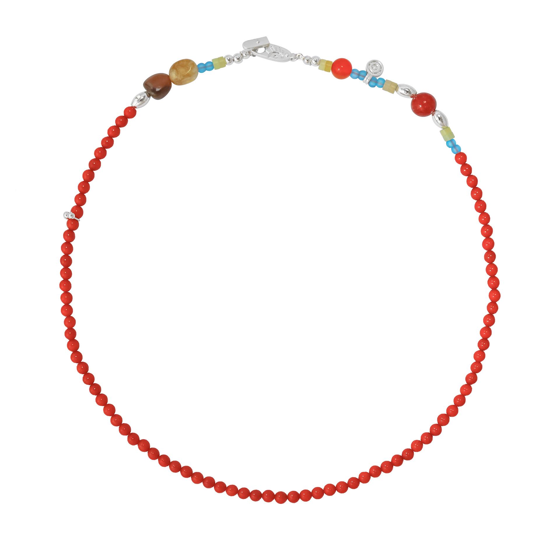 Ретро-чокер кочевника Jiā Língshān - Цветное бусинное ожерелье