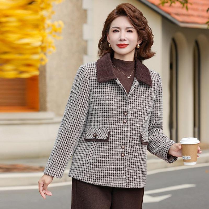 

Осенне-зимняя хлопковая утолщенная короткая куртка для молодой мамы, теплая женская шерстяная кофта средней длины с плюшем норки 5XL [Recommended 150-80 kg]