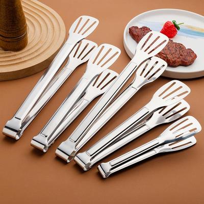 304 Stainless Steel Anti-Scalding Thickened BBQ Food Clip, Red Bread Tongs