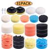 31Pcs Sponge Polishing Waxing Buffing Pad Kit Compound Auto Car W/ Drill Adapter