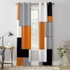 Tende per finestre di arte astratta patchwork nero arancione per soggiorno cucina tende mantovane tende alla moda per camera da letto