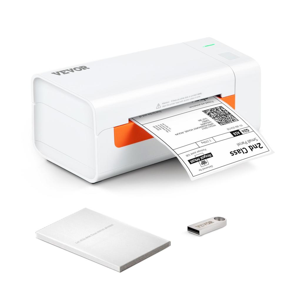 VEVOR Thermal Label Printer, 4x6 Label Printer, Thermal Label Maker with Automatic Label Recognition, Support Windows/MacOS/Linux