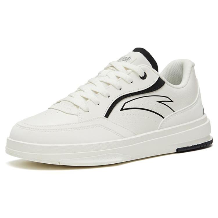 New Anta Life Collection Anti Slip Wear Resistant Low Top Skateboard Shoes Women's Black White 922328011-3