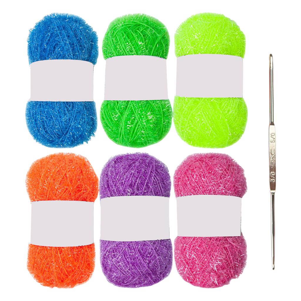 Colored Scrubby Yarn for Dishcloths Washcloths Crocheting Sparkling Polyester Yarn 1.76oz196 Yards Each for Knitting