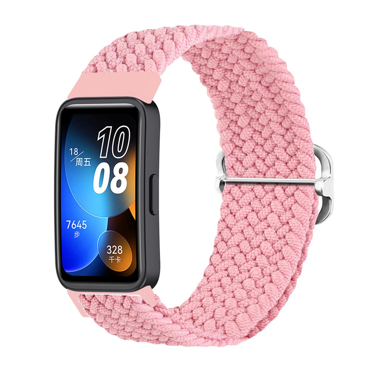 

Ремінець для браслета Huawei Band 7 8 9 Аксесуари Регульована плетена соло петля Браслет Еластичний нейлоновий браслет Correa Ремінець Huawei Band 8 for huawei band 9 рожевий