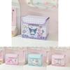 Hello Kitty Kuromi Cinnamoroll Melody Party Theme Foldable Flip Storage Box For Dorm Room And Desk Storage