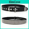 Punk Fashion Wide Pu Leather Belt With Metal Buckle For Casual And Office Wear