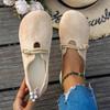Women's Black Round Toe Slip-On Comfortable Soft Sole Versatile Flat Shoes, Casual Office Wear Apricot Slip-on Loafers for Plus Size