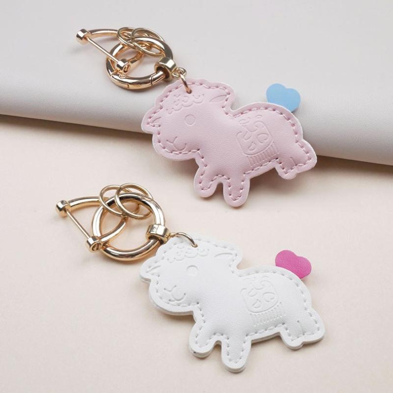 2027 Lunar New Year Goat Pendant Durable Pu Sheep Bag Keychain Decor For Handbags Backpacks Gift For Friends
