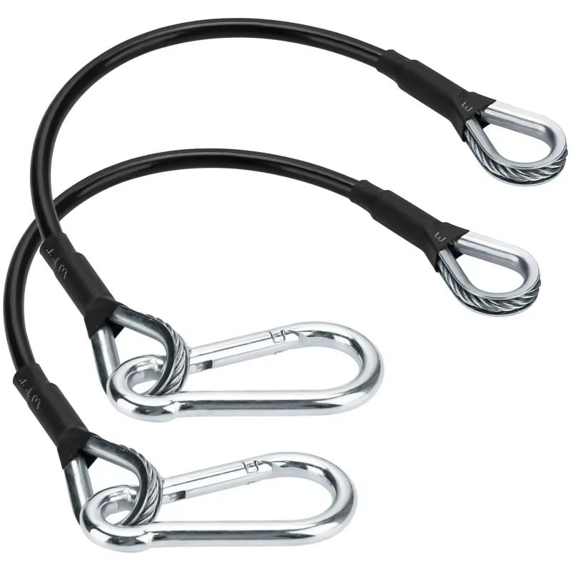 2Pcs 25cm Gym Cable Extension Compatible with Bowflex Home Gym Accessories for LAT/Tricep Pull Down and Leg Extensions Machine чёрный