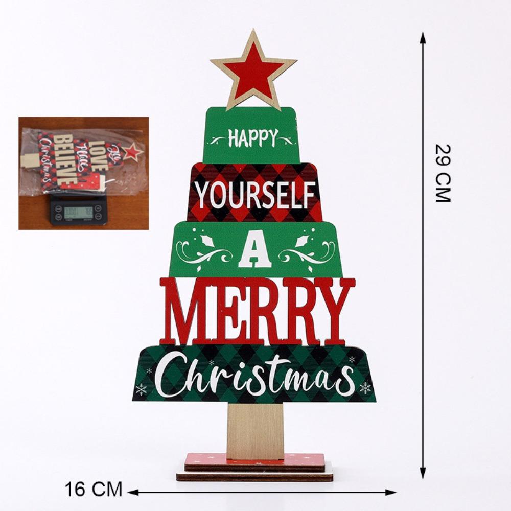 Christmas Tree Desktop Decoration Santa Claus Table Ornament Creative Tabletop Sign  Home Decor