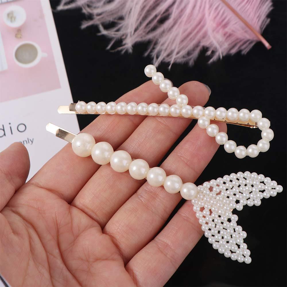 18pcs/set Side Clip Zinc Zinc Alloy Hair Clips Geometric Duckbill Clips Exquisite Pearl Hairpin Set  Lady
