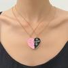 2Pcs Ins Style Heart Rainbow Stitching Necklace Fashion Pendant Alloy Clavicle Chain For Children Best Friend Jewelry Gifts