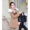 Autumn and Winter Woolen Women's Coat Medium and Long Fur Collar Coat