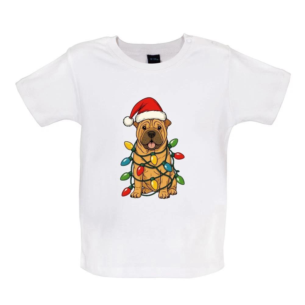 

Shar Pei Christmas Lights - Baby Kids Boys Girls Unisex T-Shirt / Babygrow - Dog Cute Funny Xmas Pet 120