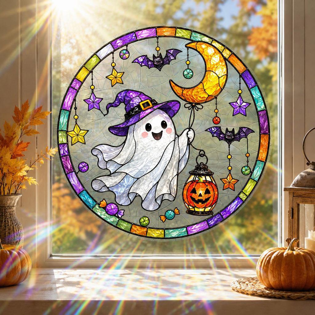 Halloween Witch Static Cling Window Decals Moon Decor 3030 Cm