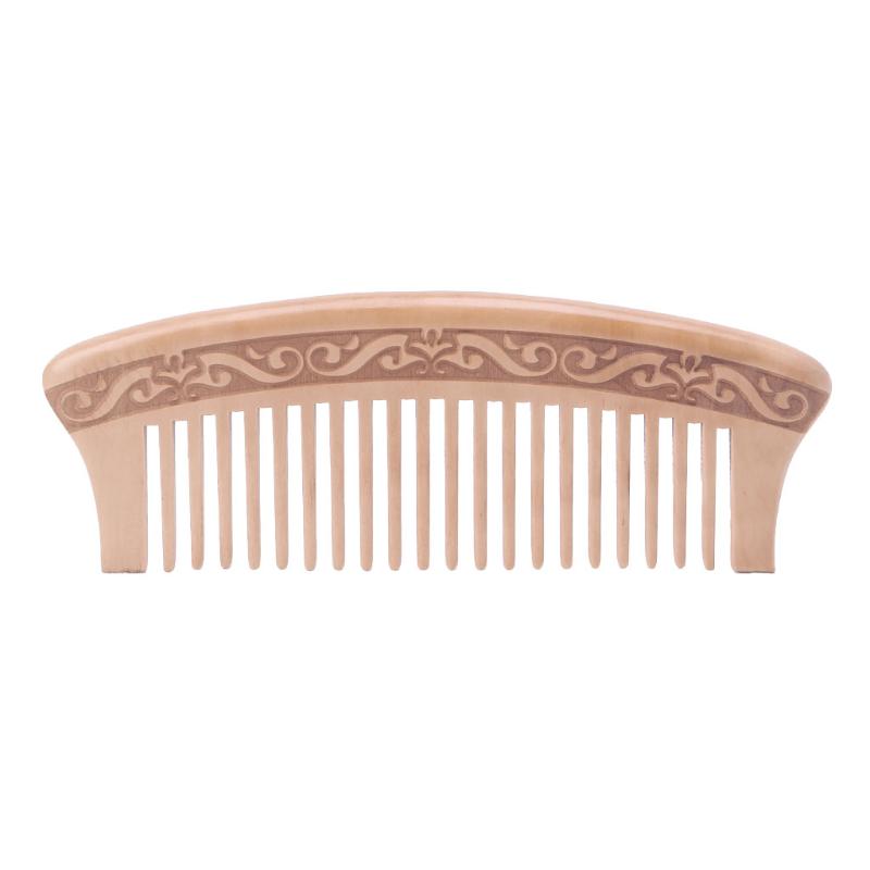 Wooden Wide Tooth Comb Natural Peach Wood Massage Beauty Hair Care