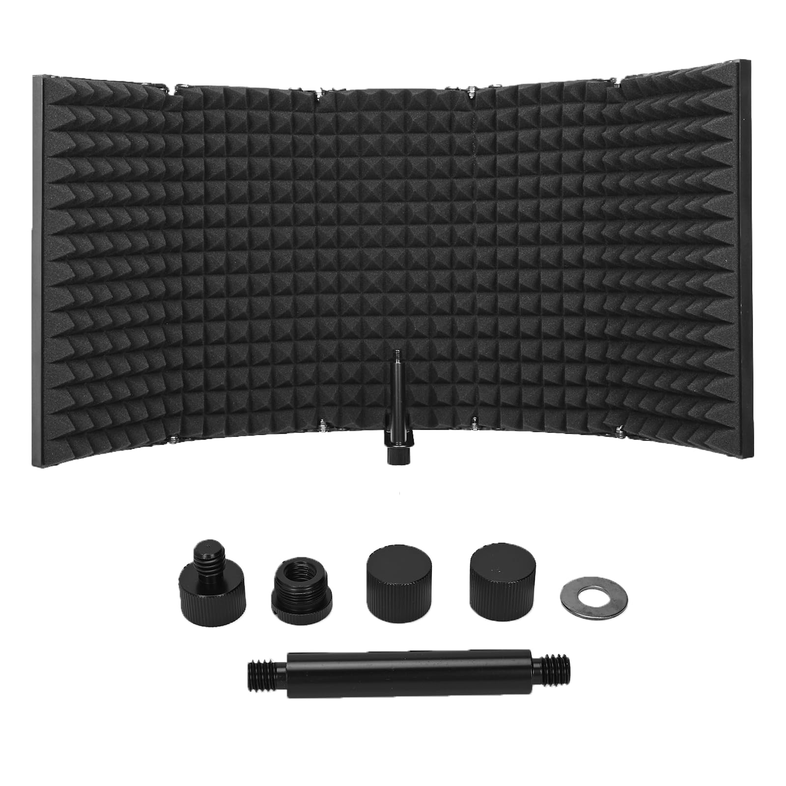 

ohbien Microphone Soundproofing and Absorbing Shield, 5-Fold Microphone Isolation Shield with Reflection Filter, Foldable Microphone Sound Absorbing