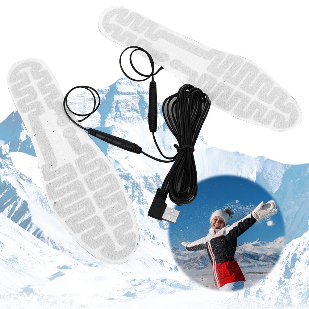 5V USB Heated Insoles Electric Feet Warming Pad 10W Winter Outdoor Sports Heating Warm Insole for Men and Women Use (40-45 Size)