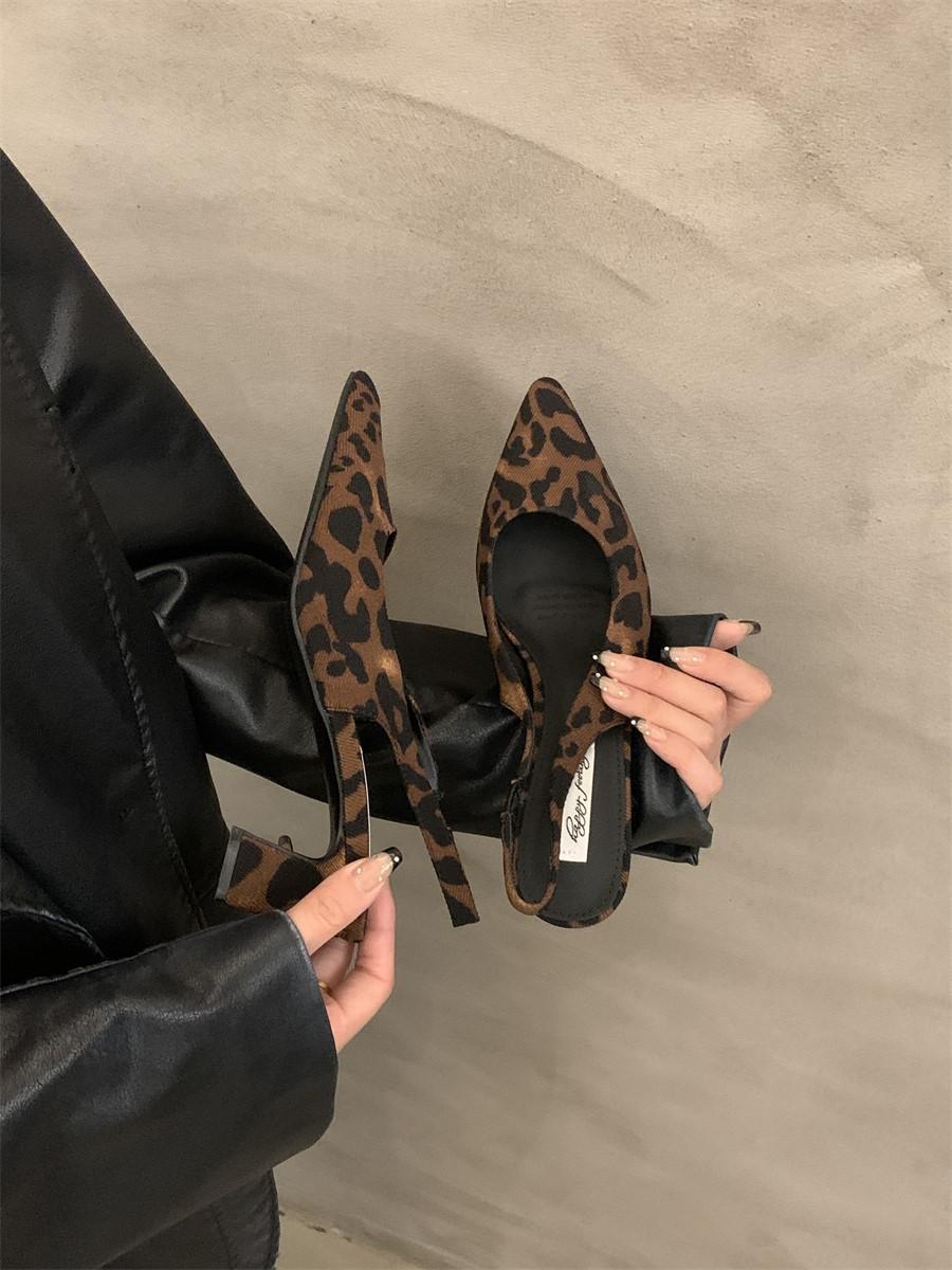 

Fashion Spring Autumn New Luxury Women s Exquisite High Heel Sandals Leopard Pattern Pointed Narrow Heel High Heel Casual Women s Shoes 40
