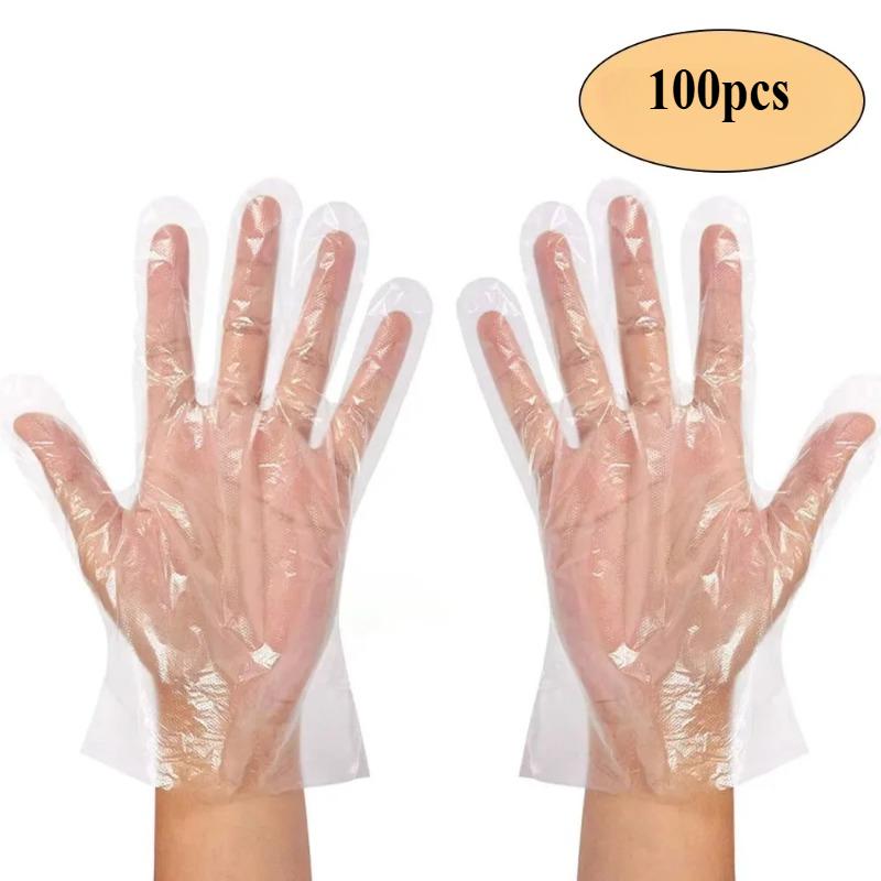 Clear Disposable Gloves Transparent Plastic Gloves Latex Free Food Prep Safe Gloves for Cooking Cleaning BBQ Kitchen Things