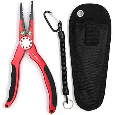 CRAZY SHARK Fishing Hook Portable Split Ring Pliers with Storage Case and Safety Rope Pliers, Remover, Ultra-lightweight, Multifunctional,
