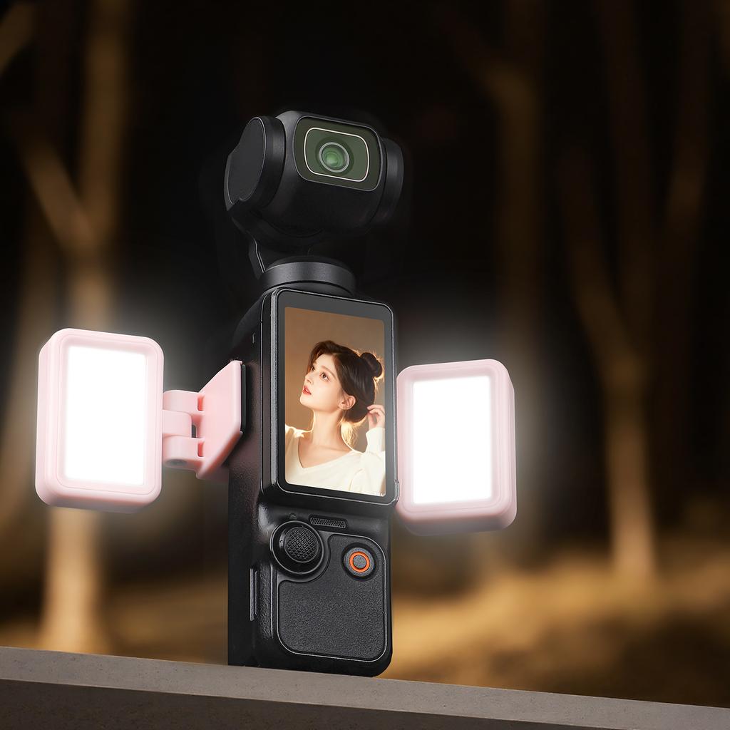 Portable Selfie Light Rechargeable Mini LED Video Fill Light 3 Color Modes 5 Levels Brightness Compatible for DJI OSMO Pocket 3
