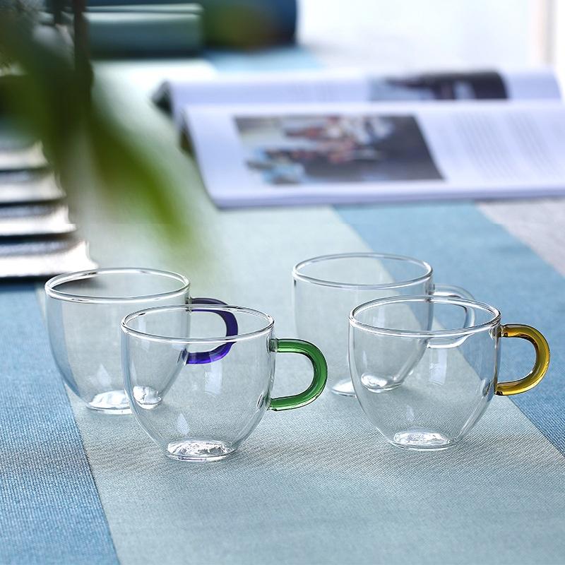 

6 PCS / Coffee Cup High Borosilicate High Temperature Resistant Glass Small Cup Thickened Heat Resis белый