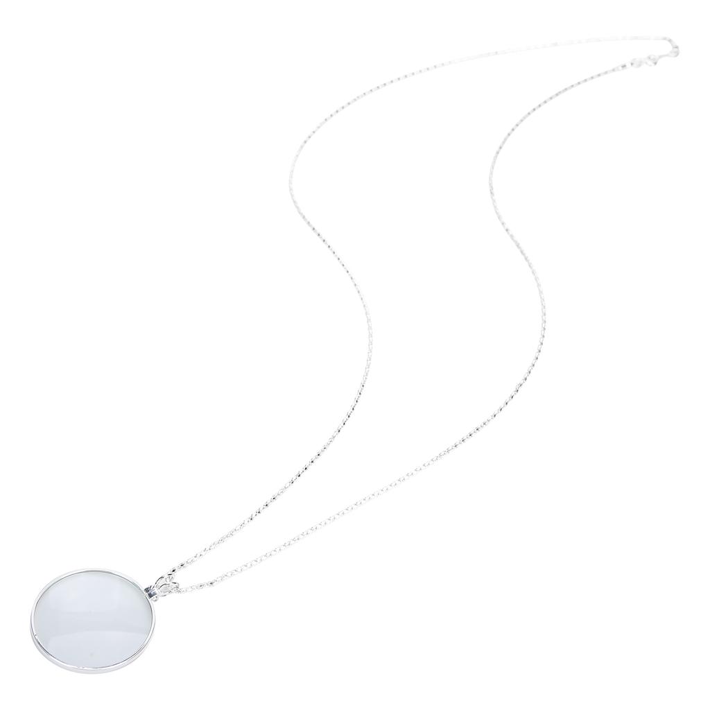 5X Alloy Necklace Magnifying Glass Portable Rding Pendant Magnifier with Chain
