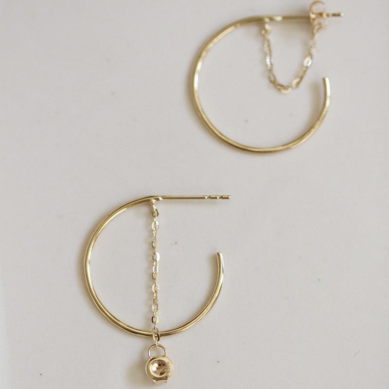 S925 Sterling Silver Big Circle Hoop Earrings For Women Kids 14K Gold Plated Ear Wedding Party Jewelry Gift Female Pendientes