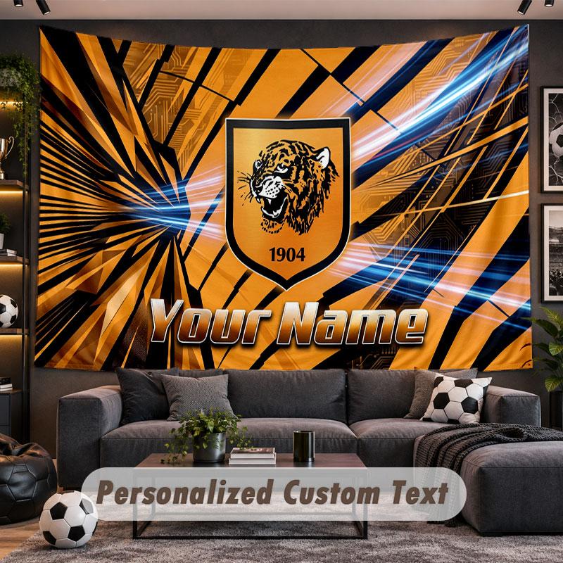 Wall Hanging Tapestry Custom NameHull FC Pattern Personalized Printed Fabric Wall Decor