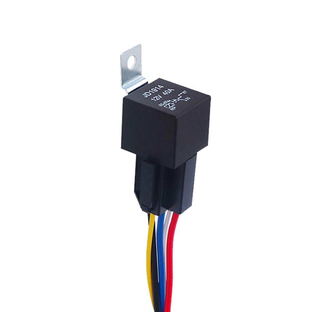 JD1914 5-контактный автомобильный реле-комплект 40A SPDT с блокируемым гнездом для реле и жгутом проводов 1 шт.