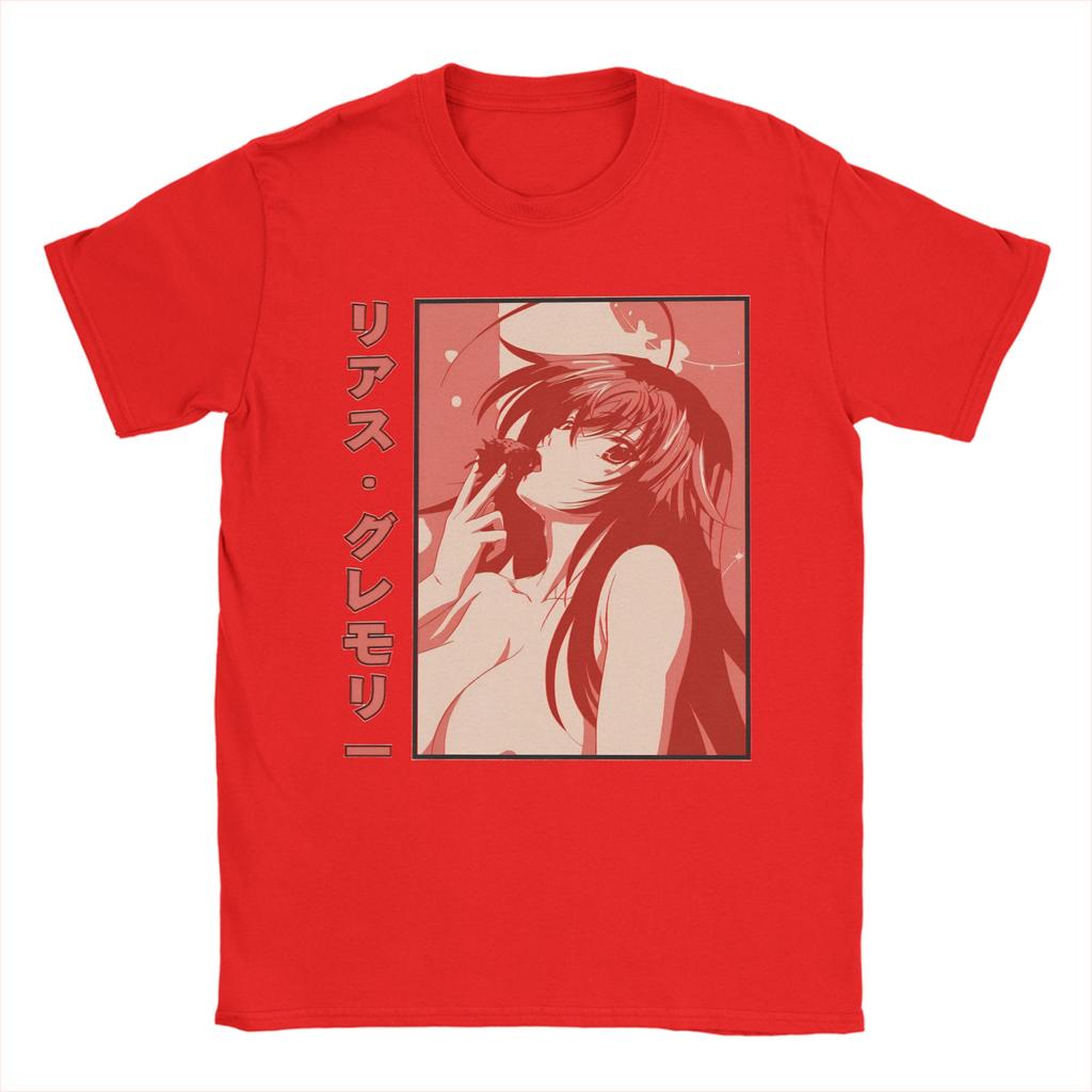 Rias Gremory Köstliche Erdbeere High School DxD T-Shirt Herren Baumwolle Oberteile Shirts Retro Rundhals Kurzarm