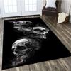 Gothic Horror Skull Carpet Evil Design Halloween Decor Mat Rug Home Decoration Red Eyes Demon Theme Living Room Floor Decor